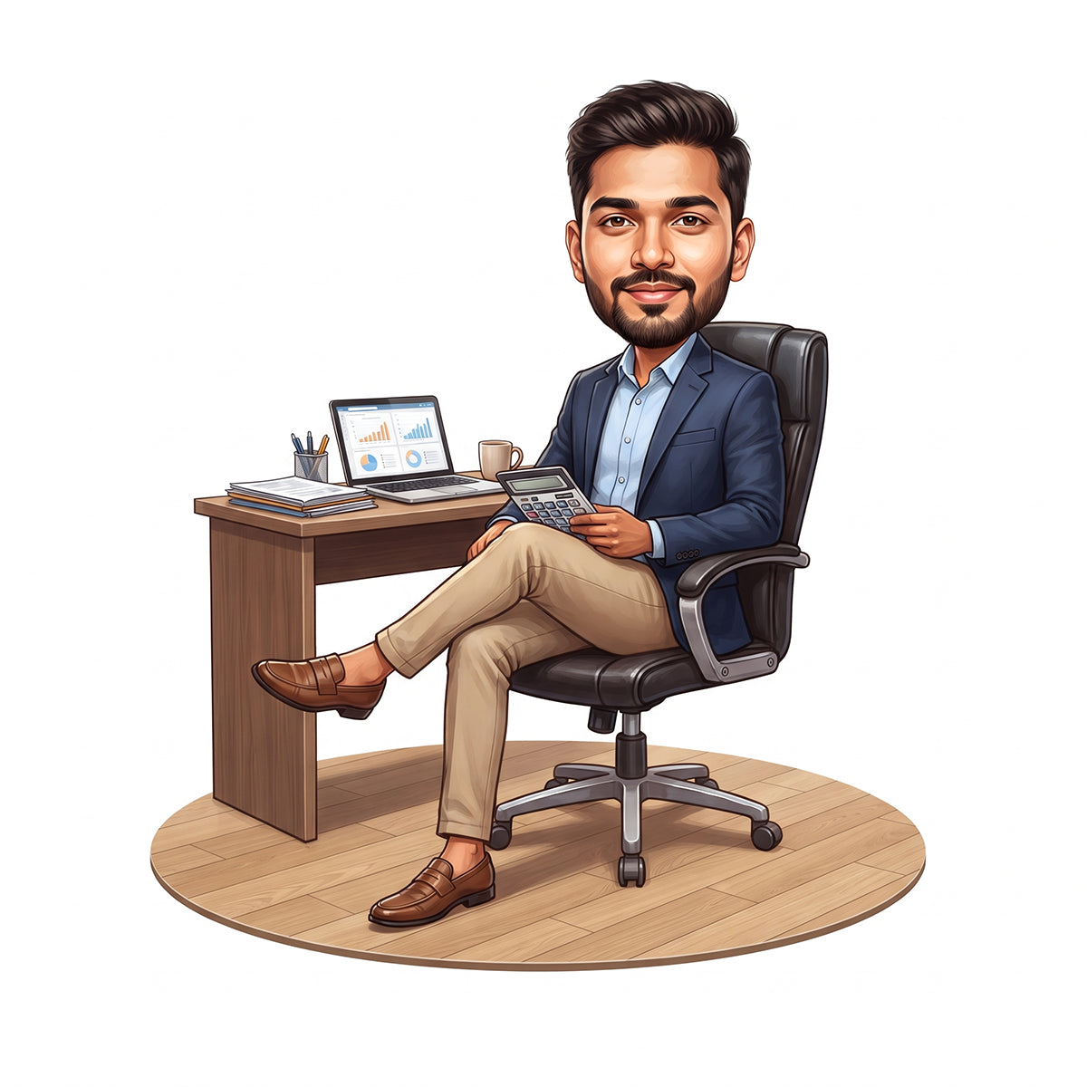 Personalized Chartered Accountant Male CA Caricature C1216