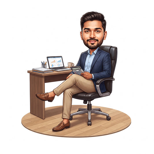 Personalized Chartered Accountant Male CA Caricature C1216