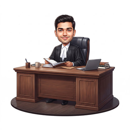Personalized Lawyer & Advocate Male Caricature C1306