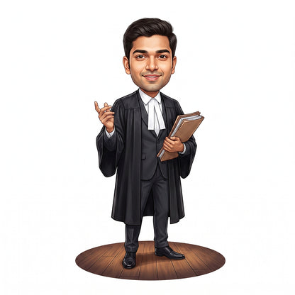 Personalized Lawyer & Advocate Male Caricature C1300