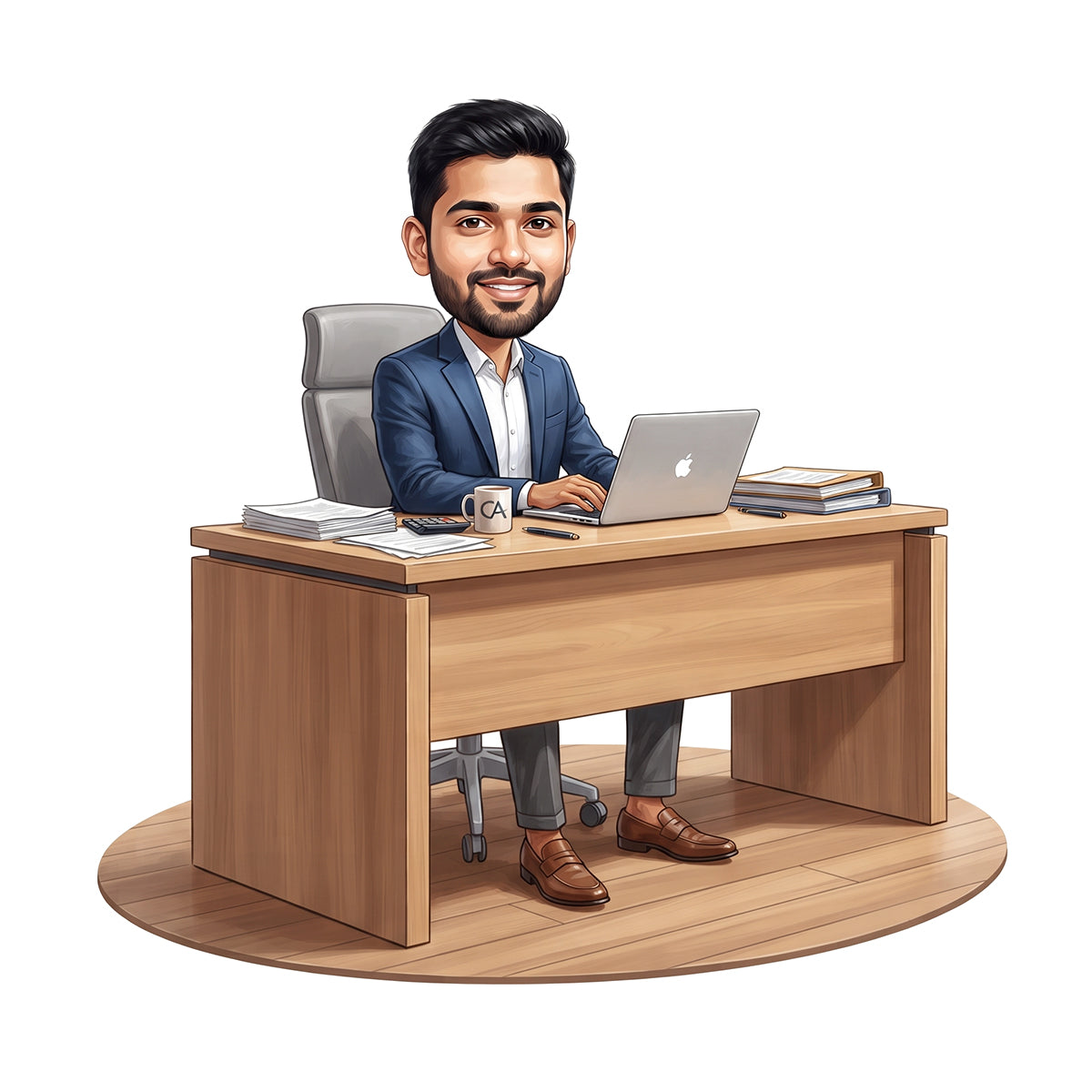 Personalized Chartered Accountant Male CA Caricature C1241