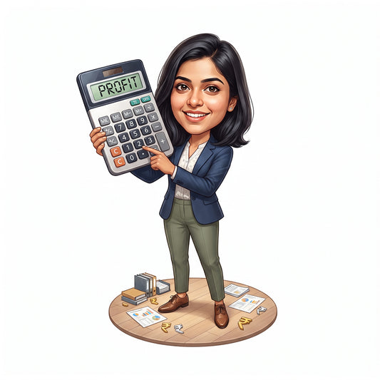Personalized Chartered Accountant Female CA Caricature C1234