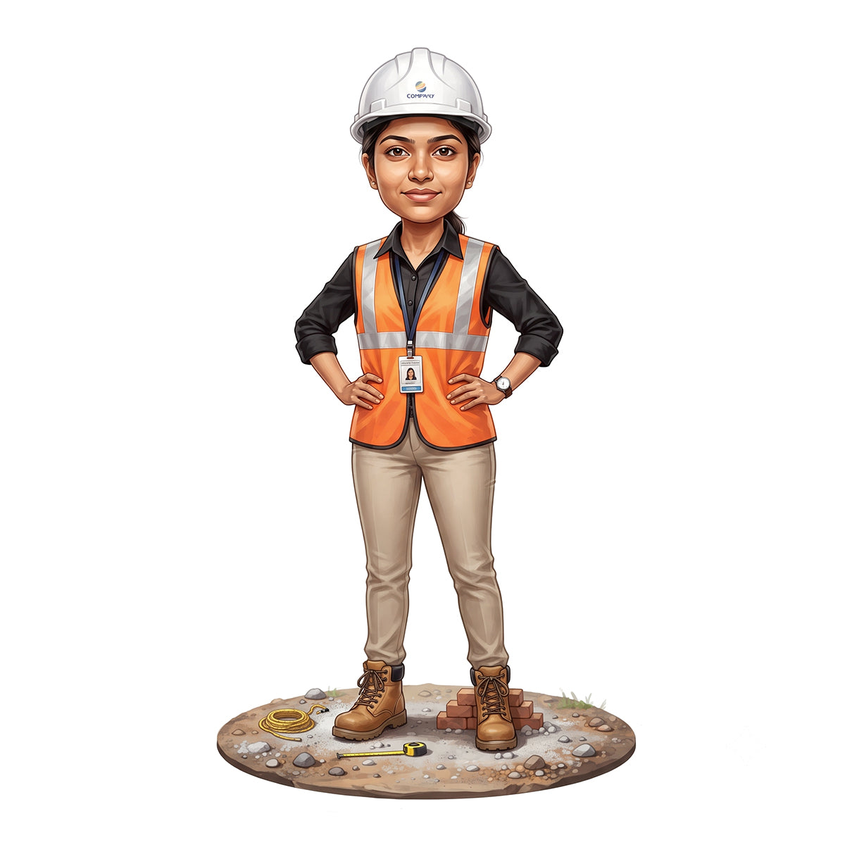 Personalized Engineer Caricature Female Caricature C1308