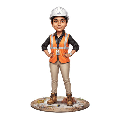 Personalized Engineer Caricature Female Caricature C1308