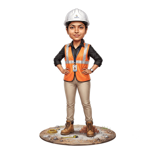 Personalized Engineer Caricature Female Caricature C1308