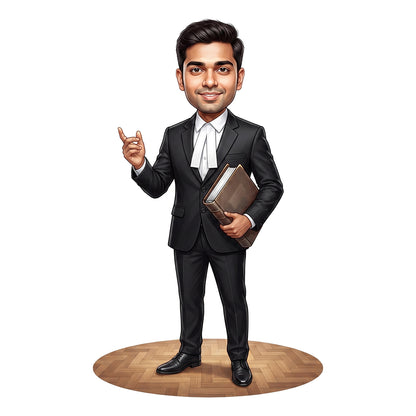 Personalized Lawyer & Advocate Male Caricature C1273