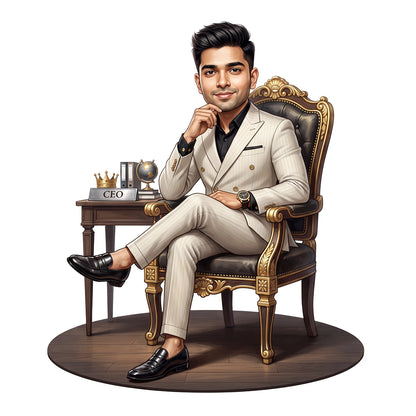 Personalized Entrepreneur & Businessman Multitasker Caricature C1343