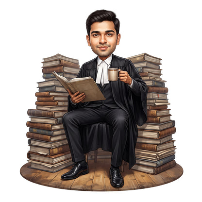 Personalized Lawyer & Advocate Male Caricature C1294