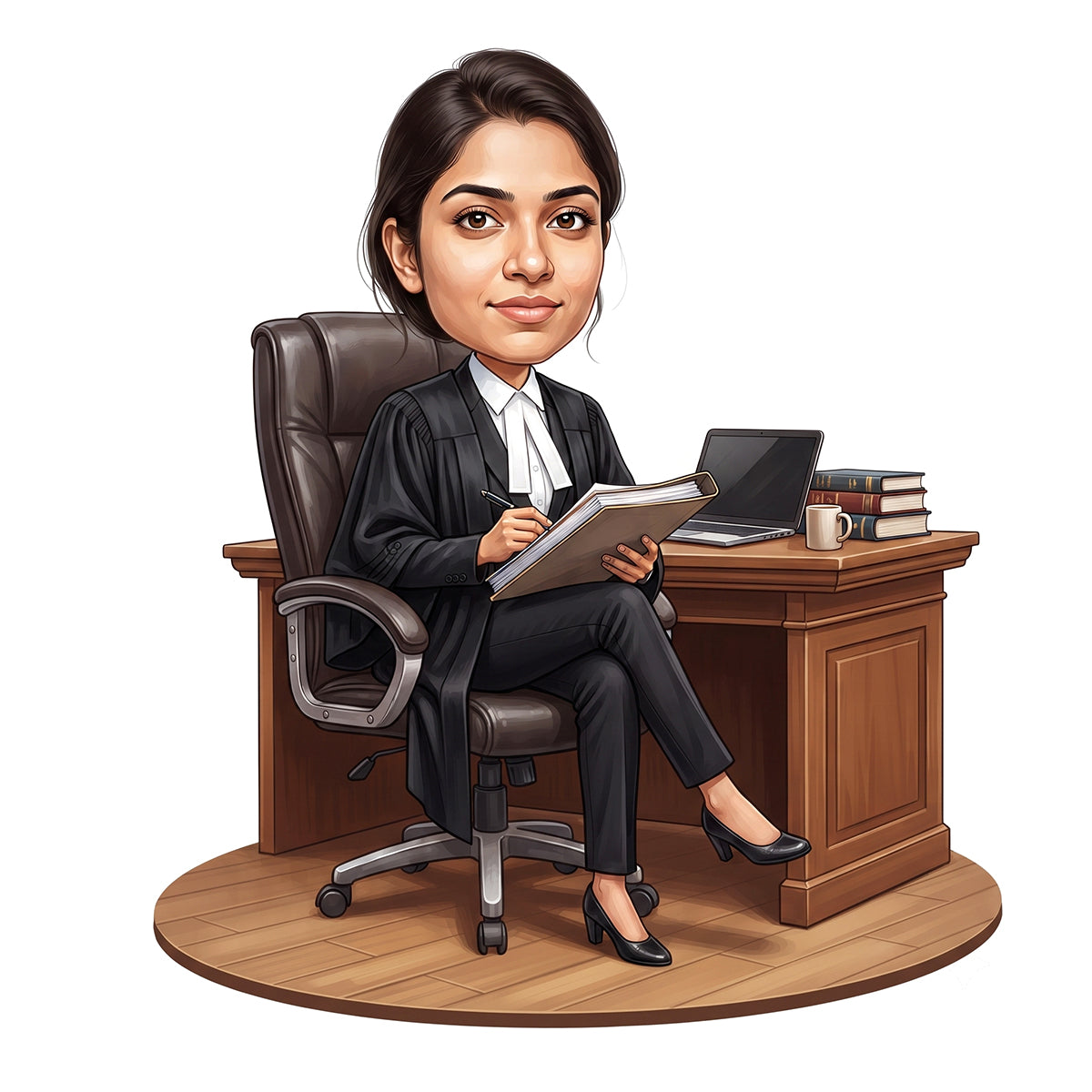 Personalized Lawyer & Advocate Female Caricature C1278