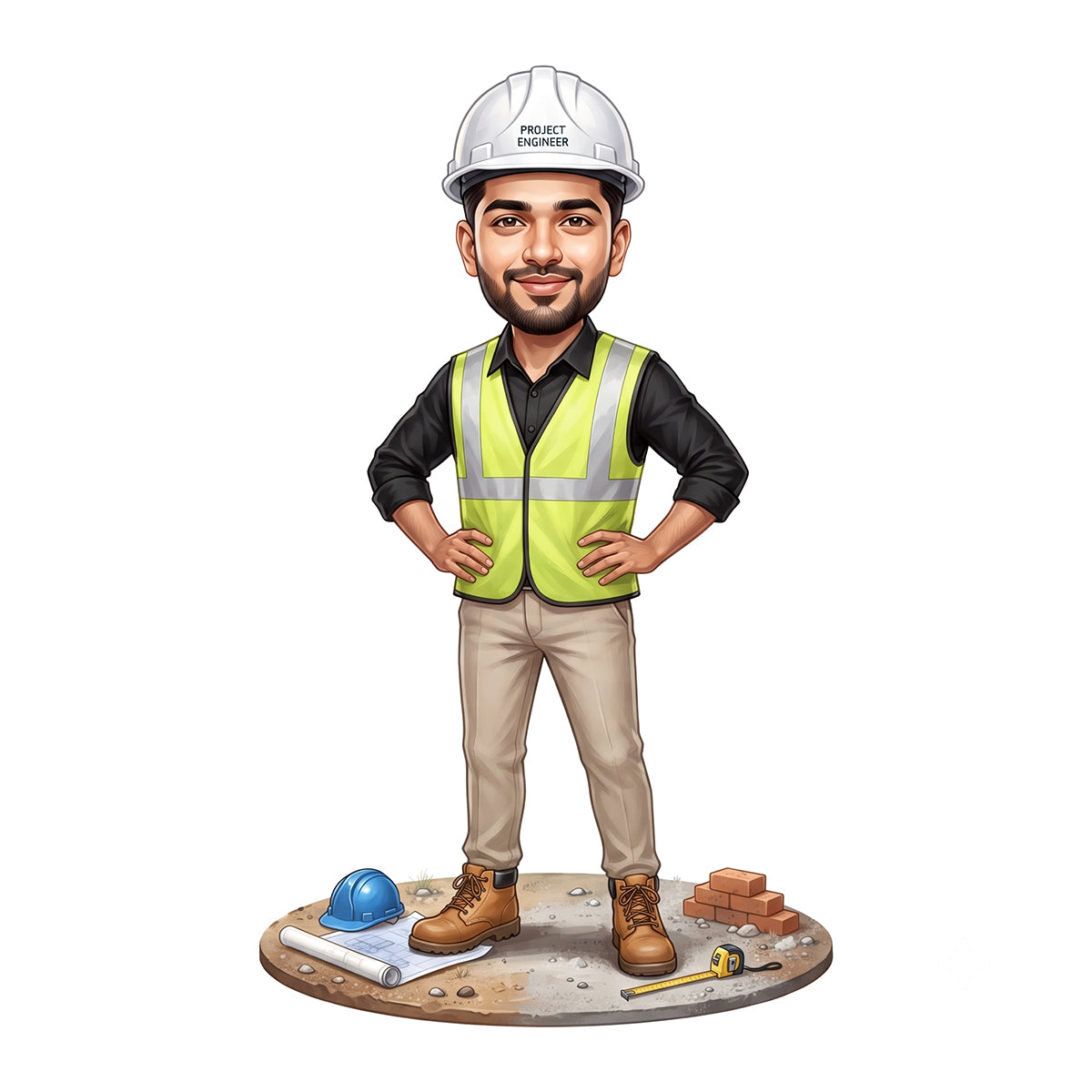 Personalized Engineer Caricature Male Caricature C1326