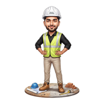 Personalized Engineer Caricature Male Caricature C1326