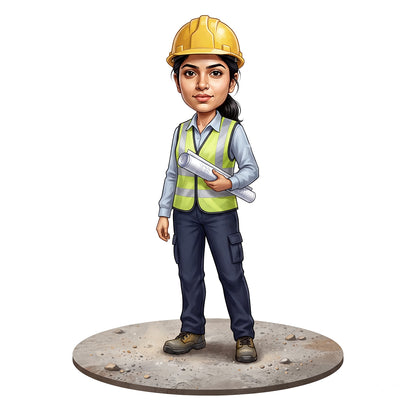 Personalized Engineer Caricature Female Caricature C1325