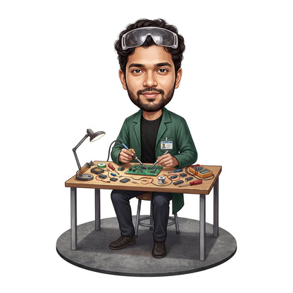 Personalized Engineer Caricature Male Caricature C1315