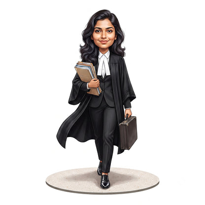 Personalized Lawyer & Advocate Female Caricature C1285