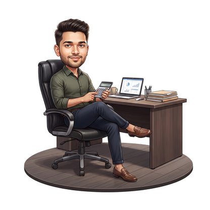 Personalized Chartered Accountant Male CA Caricature C1243
