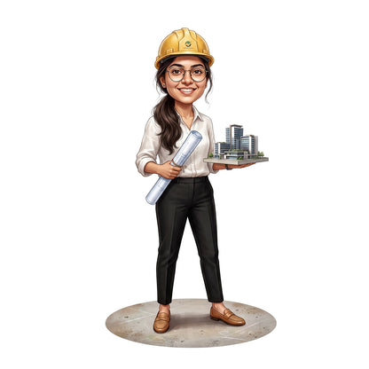 Personalized Engineer Caricature Female Caricature C1319