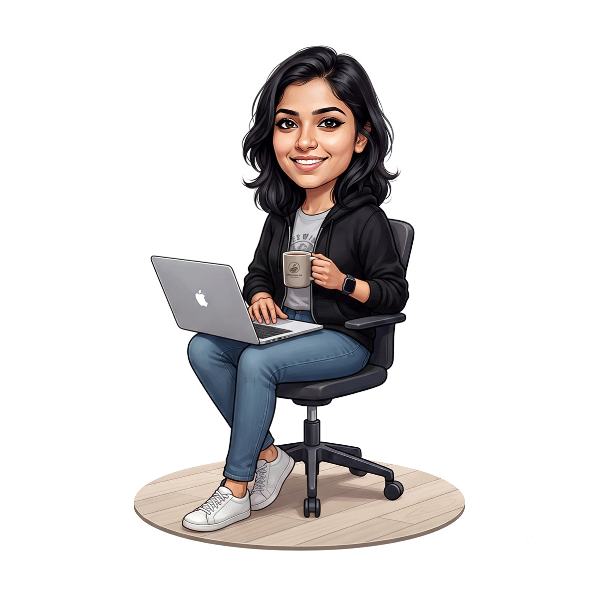 Personalized Engineer Female Caricature C1332