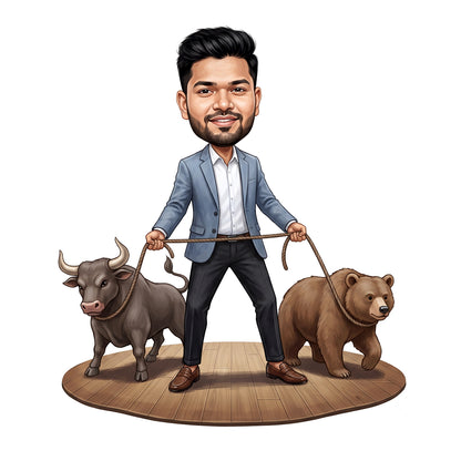 Stock Market Trader Male Caricature C1261