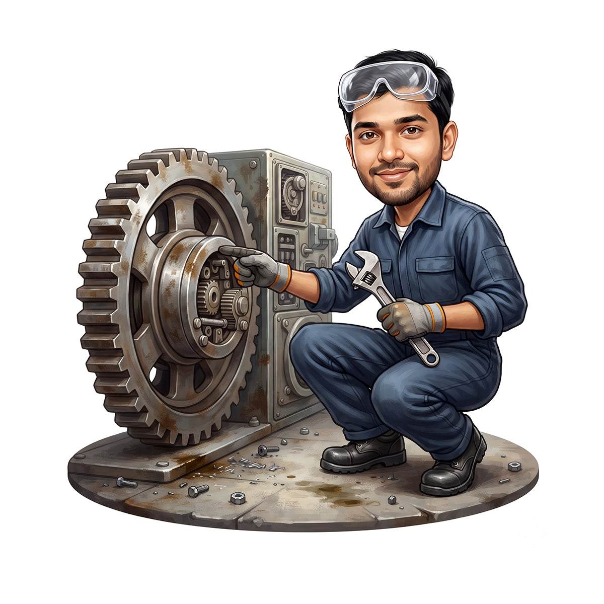 Personalized Engineer Caricature Male Caricature C1310