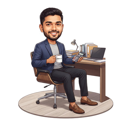 Personalized Chartered Accountant Male CA Caricature C1227