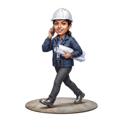 Personalized Engineer Caricature Female Caricature C1324