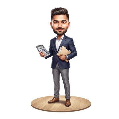 Personalized Chartered Accountant Male CA Caricature C1238