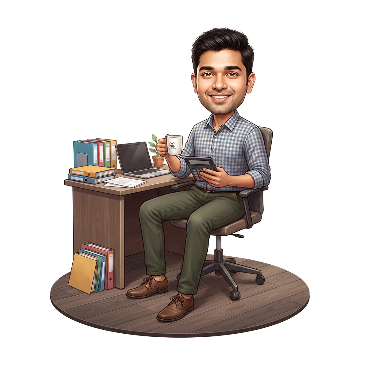Personalized Chartered Accountant Male CA Caricature C1229