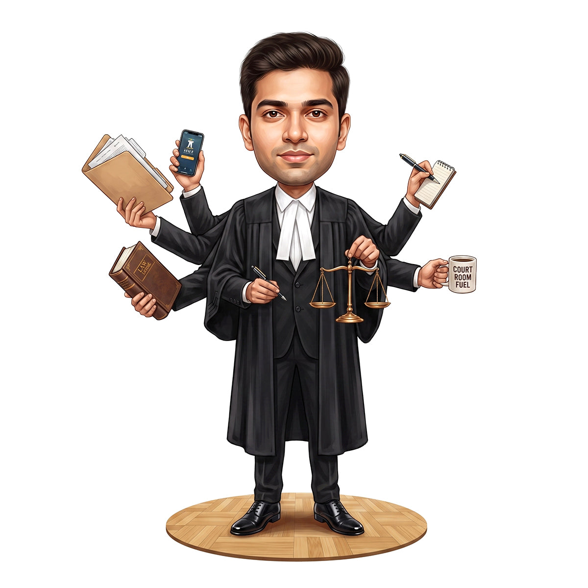 Personalized Lawyer & Advocate Male Caricature C1283