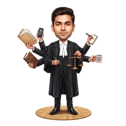 Personalized Lawyer & Advocate Male Caricature C1283