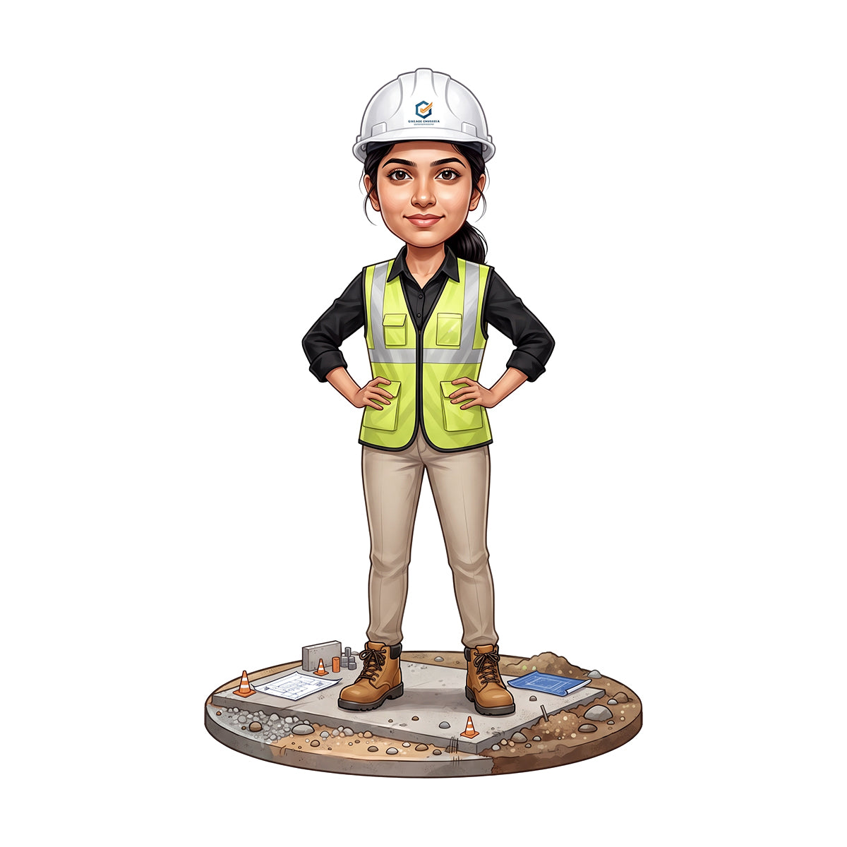 Personalized Engineer Caricature Female Caricature C1322