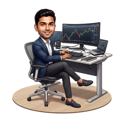 Stock Market Trader Male Caricature C1253