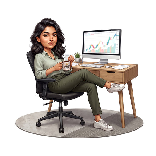 Stock Market Trader Female Caricature C1265