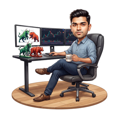 Stock Market Trader Male Caricature C1252