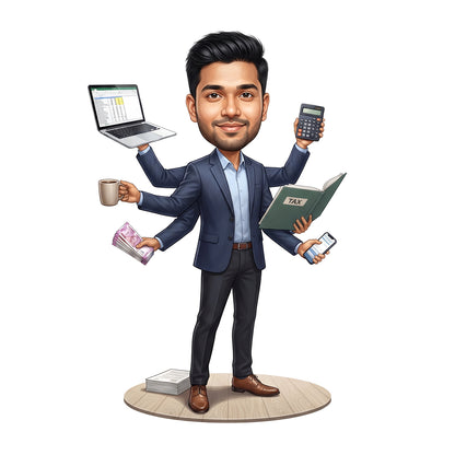Personalized Chartered Accountant Male CA Caricature C1230