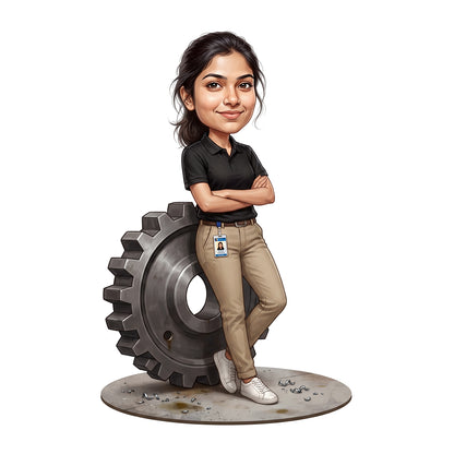 Personalized Engineer Caricature Female Caricature C1316