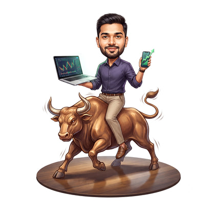 Stock Market Trader Male Caricature C1271