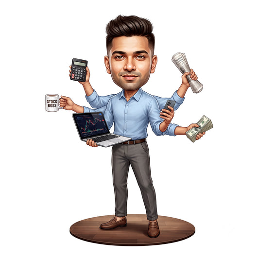 Stock Market Trader Male Caricature C1254