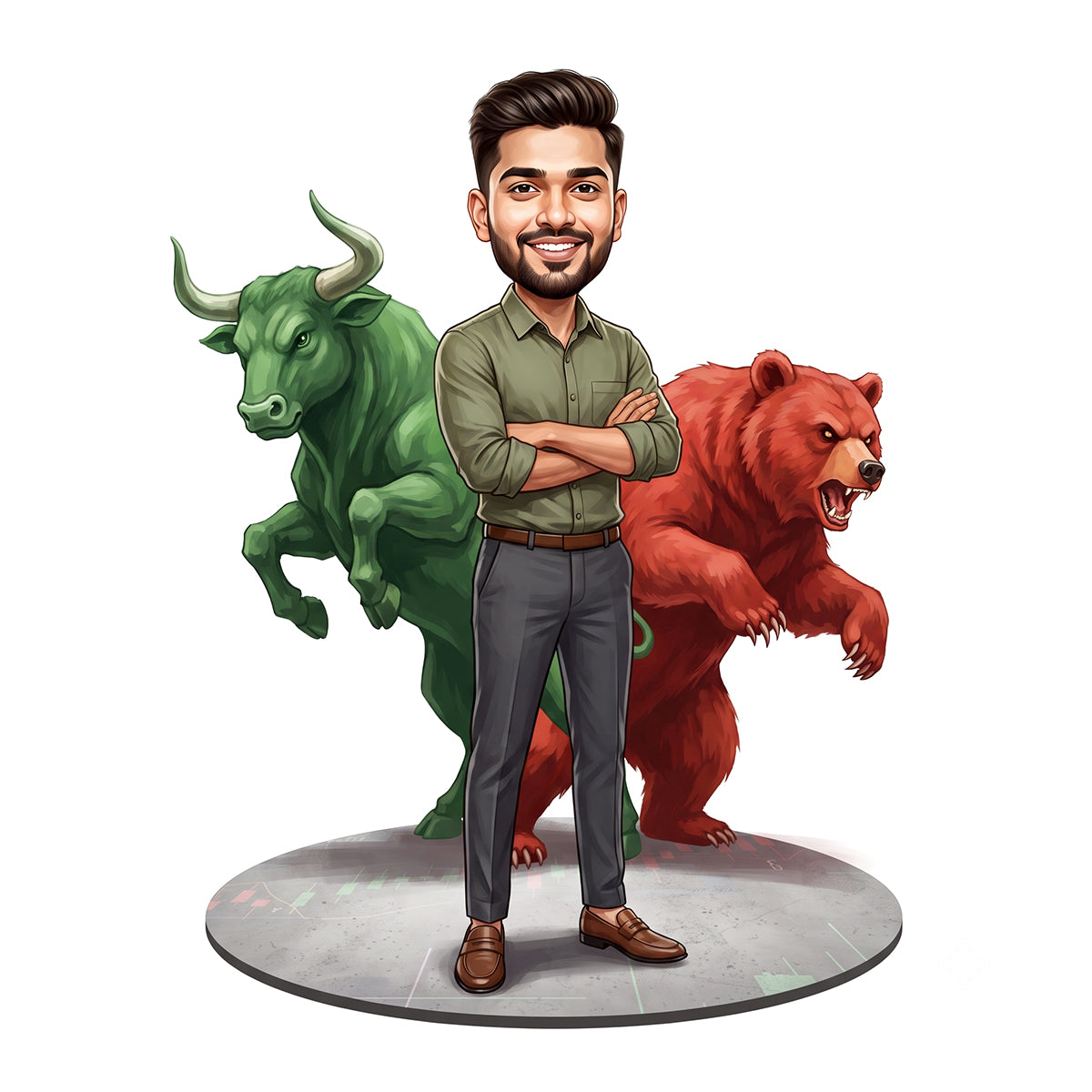 Stock Market Trader Male Caricature C1258