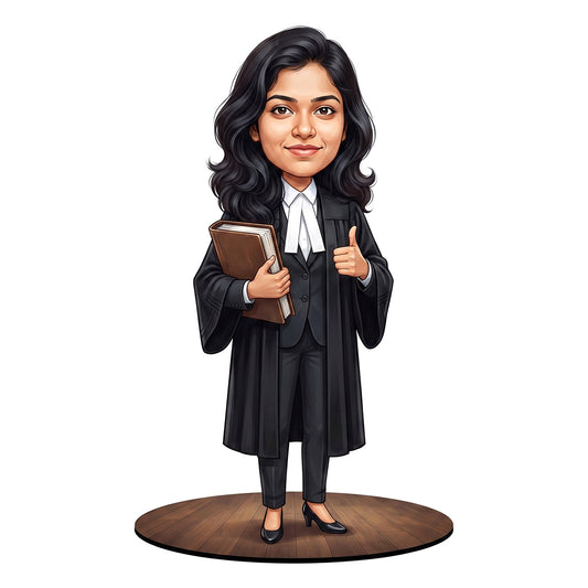 Personalized Lawyer & Advocate Female Caricature C1288