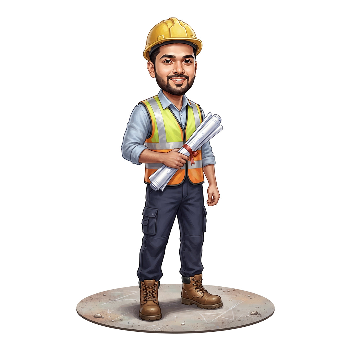 Personalized Engineer Male Caricature C1330