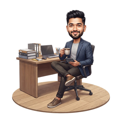 Personalized Chartered Accountant Male CA Caricature C1217