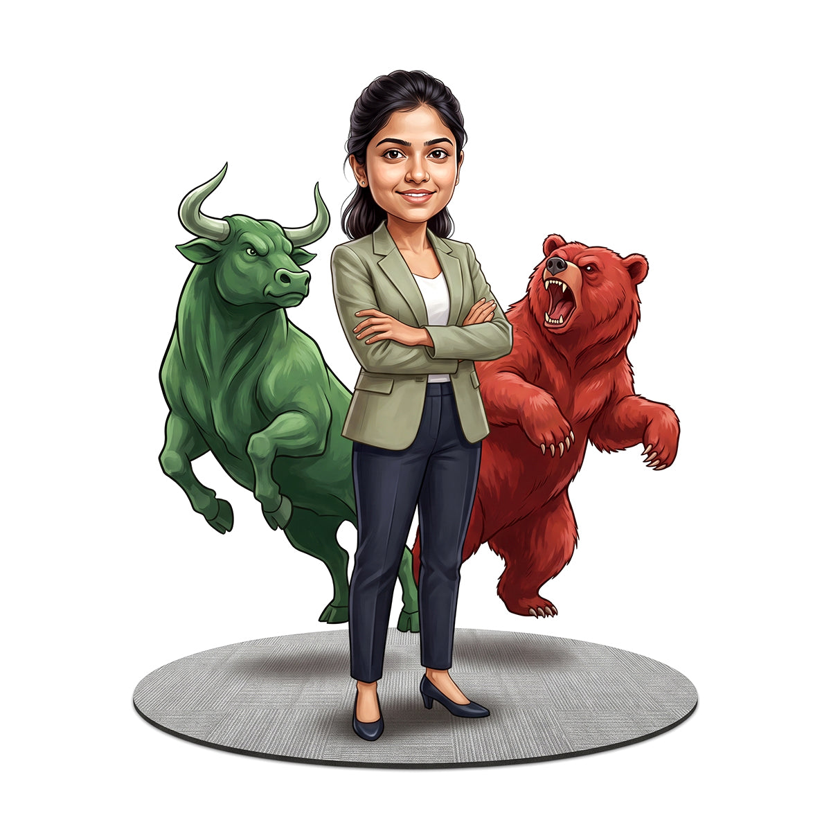 Stock Market Trader Female Caricature C1263