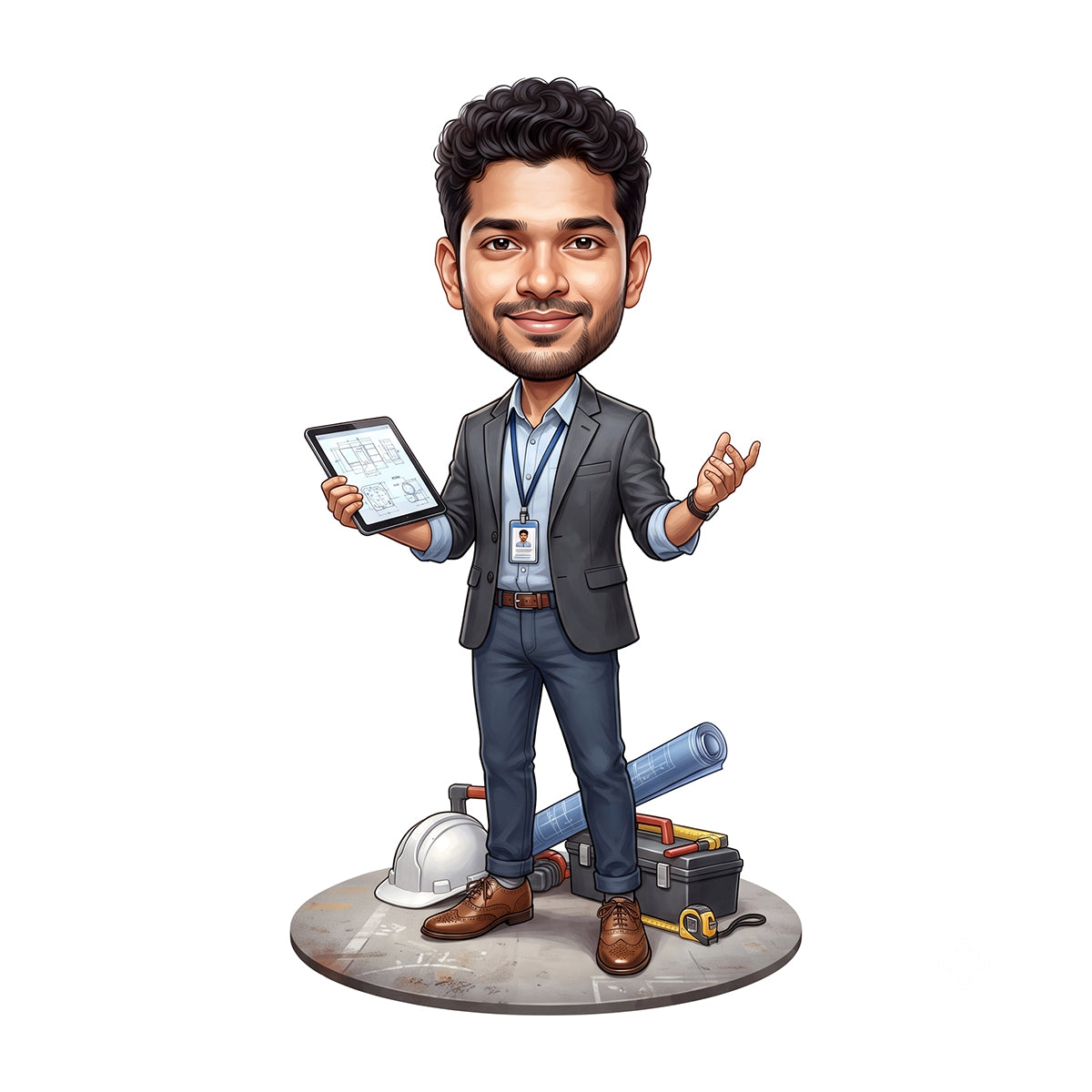 Personalized Engineer Caricature Male Caricature C1317