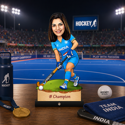 Female Hockey Player Caricature C434