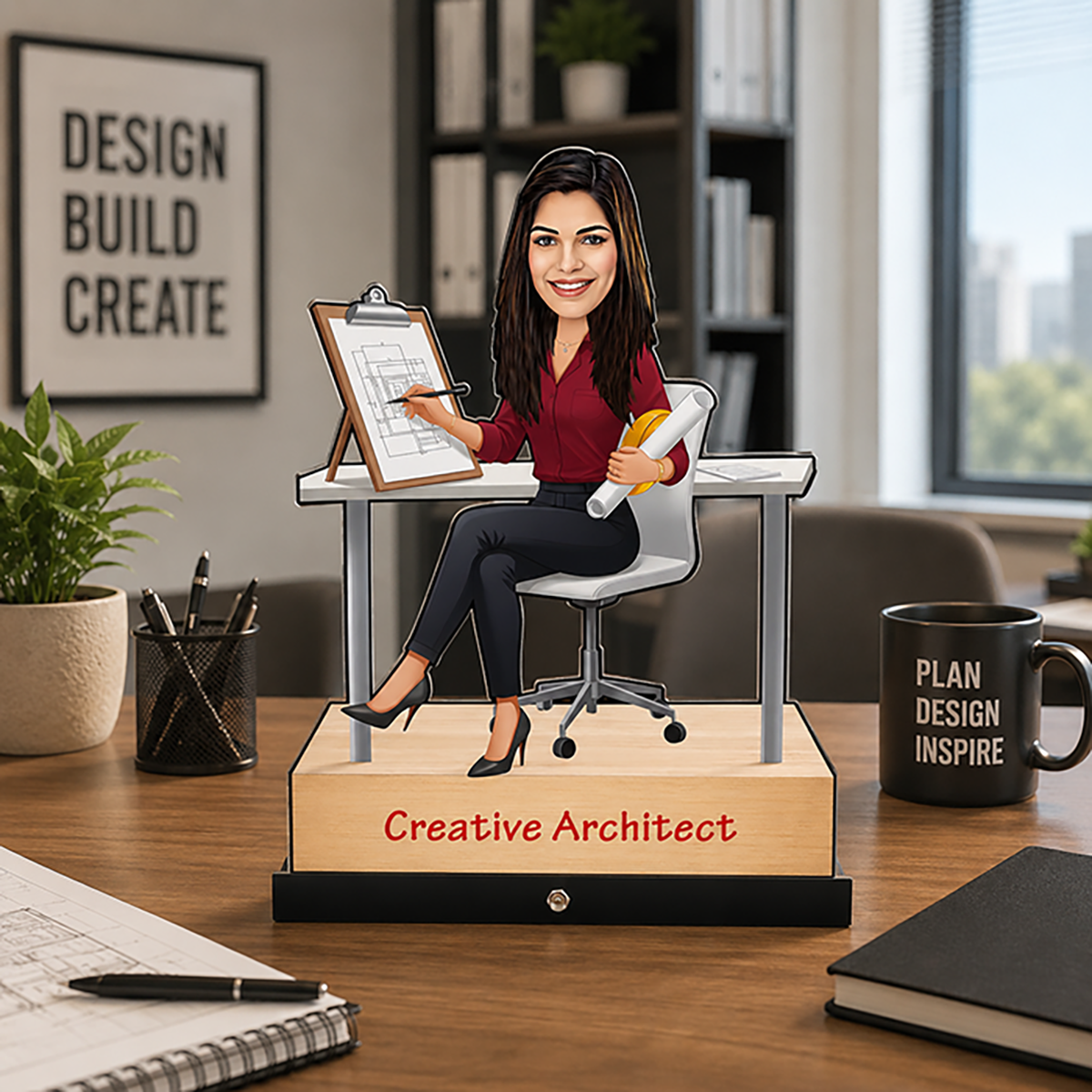 Architect Female Caricature C436
