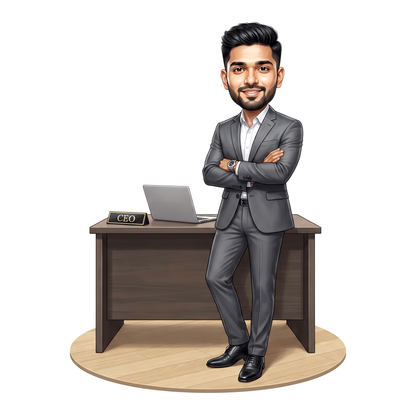 Personalized Entrepreneur & Businessman Caricature C1336