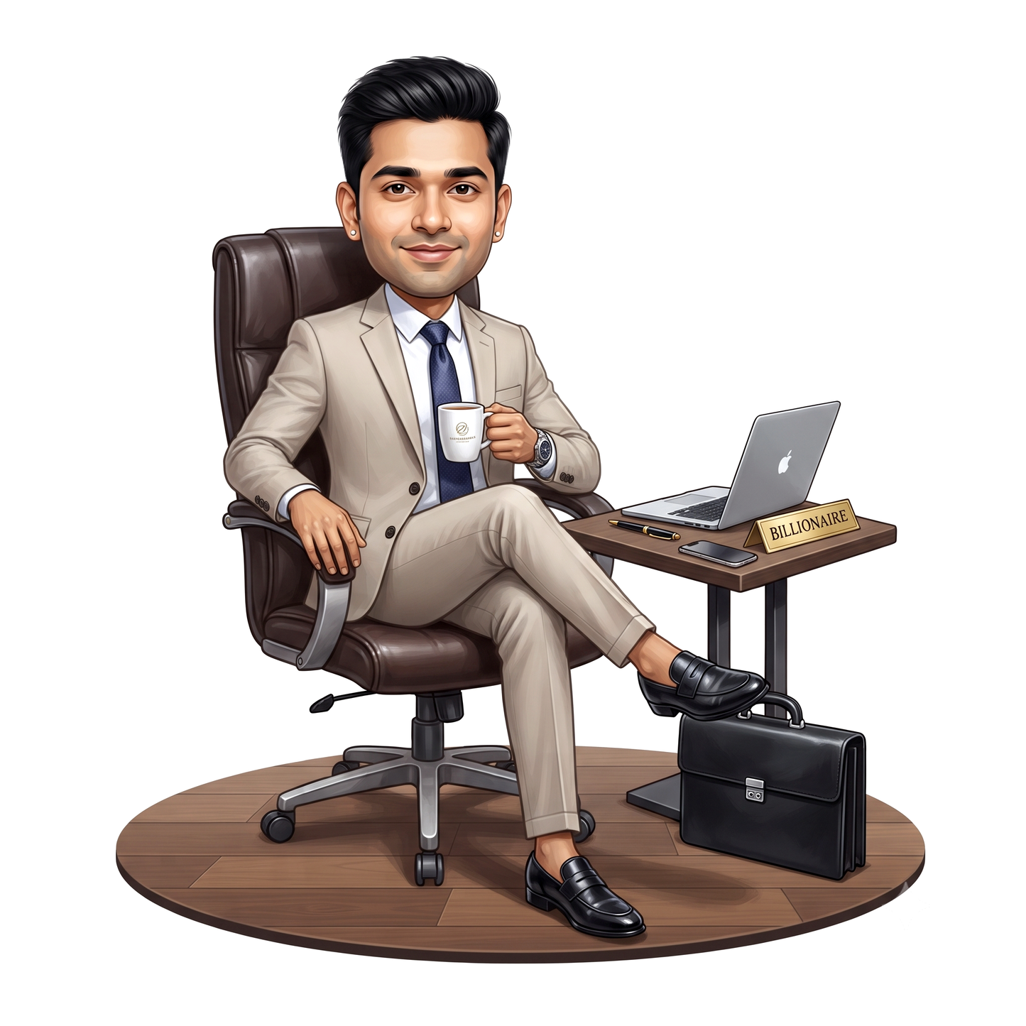 Personalized Entrepreneur & Businessman Multitasker Caricature C1345