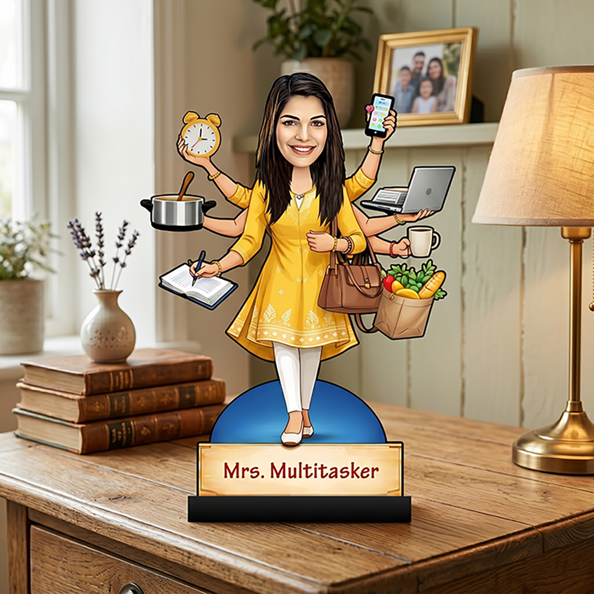 Multitasking Lady Caricature C456