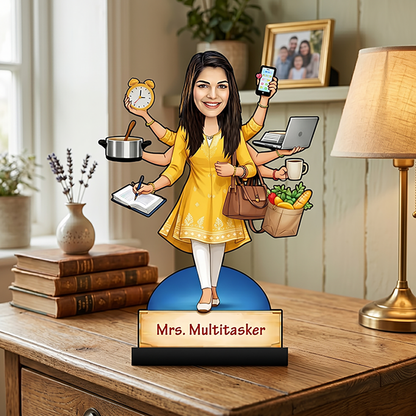 Multitasking Lady Caricature C456