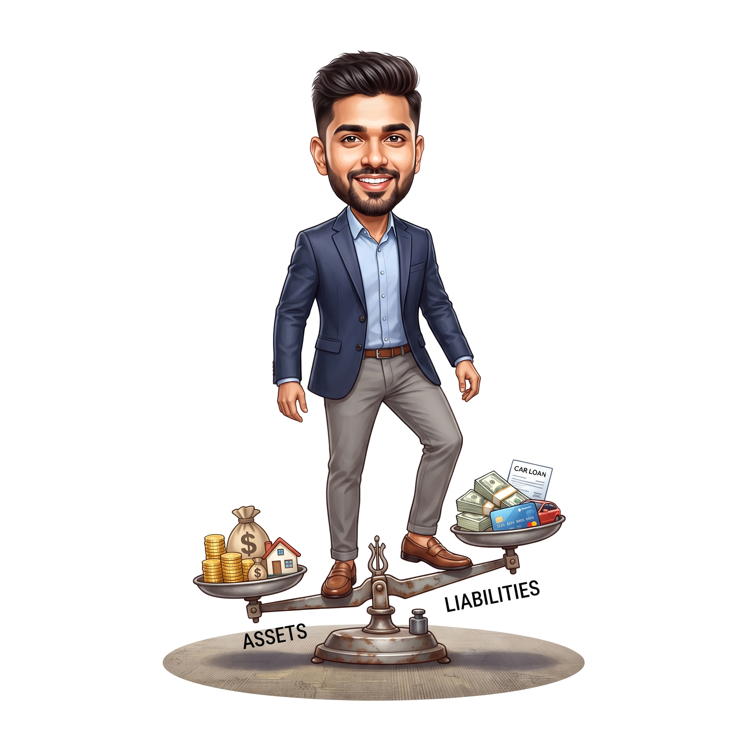 Personalized Chartered Accountant Male CA Caricature C1228